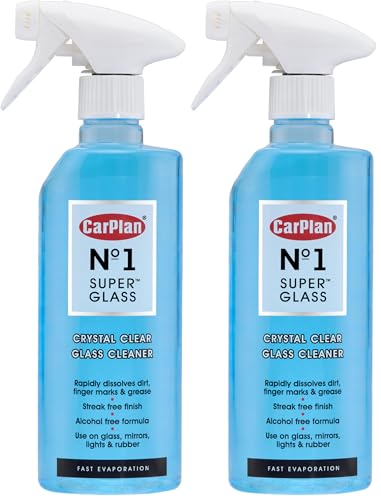 Image of CarPlan No.1 Super Glass Car Glass Cleaner, 600 ml (Pack of 2)