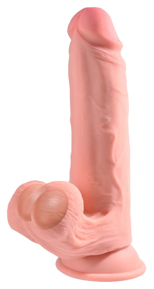 KING COCK Plus Consolador Realista con Escroto en Movimiento - 26 cm Negro