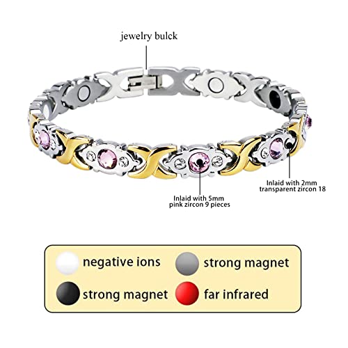 Nsjddwn Magnetic Bracelet Ring Earrings Set For Women Lymph Detox Magnetic Bracelet, Acupressure Earrings, Lymphatic Drainage Ring #TOP1