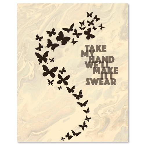 Song Lyrics Art Living on a Prayer - Lyrically Inspired Wall Print, Classic Rock Music Enthusiast Gift (14" L x 11" W, Print - Unframed)