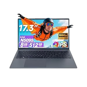 Computadoras portátiles de 17 pulgadas, procesador de 11ª generación N5095 4C 4T (hasta 2.9 Ghz), 8 GB DDR4 RAM 512 GB SSD, portátiles Windows 11, pantalla 1920 x 1080, USB-C (datos), WiFi5, BT