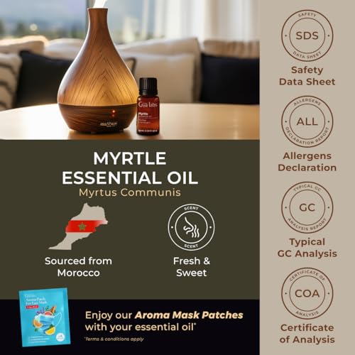 Image of 100% Pure Myrtle Essential Oil - 0.34 Fl Oz - Myrtle Oil for Hair, Skin, Diffuser, Aromatherapy & DIY Candle Making Scent