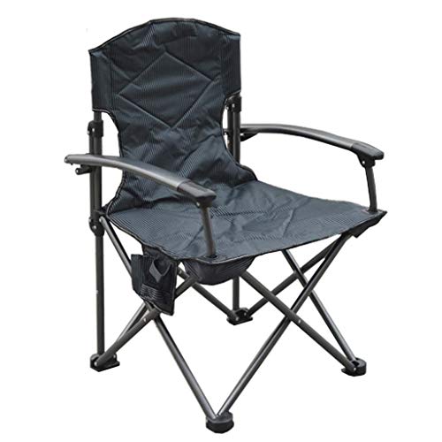 JJZXT Professional Fishing Chair Foldable,Outdoor Heavy Duty Camping/Picnic/Hiking/Beach Stool,Support w/Steel Armrest,Free Durable Carry Bag