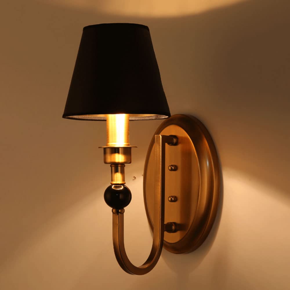 Lámparas de pared del hotel y hogar en metal con pantallas textiles para salones acogedores