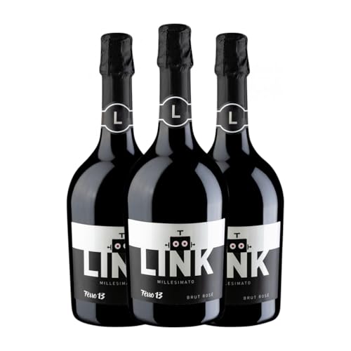 Ferro 13 Link Millesimato Rosé Lambrusco Grasparossa Brut Modena 75 cl Espumoso rosado (Caja de 3 Botellas de 75 cl)