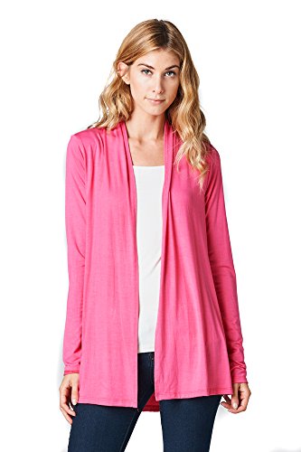 Image of Women Casual Open Front Long Sleeve Lightweight Softest Viscose Made from Bamboo Cardigan