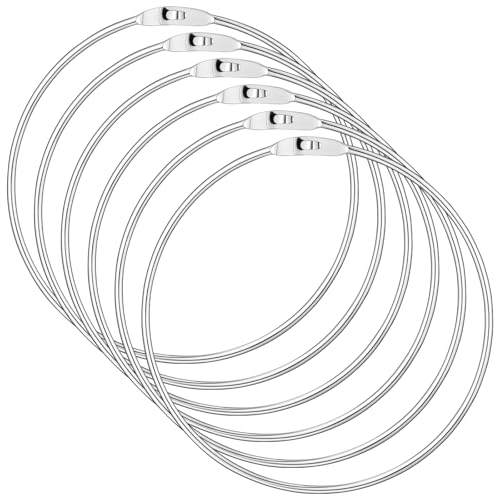 Image of Zonon 6 Pack 4.7 Inch Metal Rings Wrench Organizer Easy to Open and Close Heavy Duty for Bib Vests Craft Index Card Dream Catcher Key