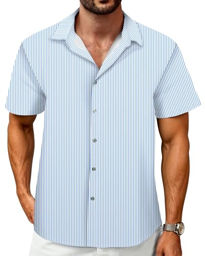 Image of Hawaiian Shirt for Men Tropical Shirts Summer Beach Button Down Short Sleeve Luau Aloha Floral Cruise Vacation Outfit 2026