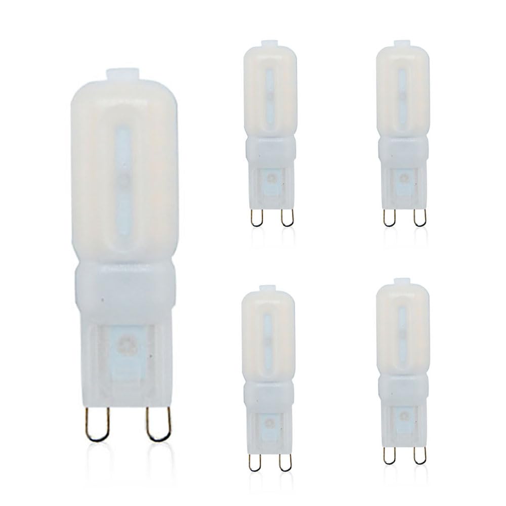 DLEDMOP LED Lamp G9 LED Light Bulbs 3W 5W 7W T4 220V G9 Warm White 3000K G9 Base Crystal Chandelier 360°Omni-Directional Lighting Home Lighting,Cool White,5W-5PCS
