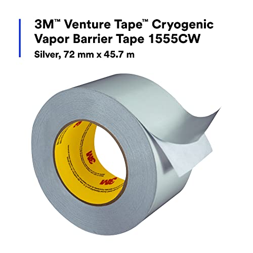 Image of 3M Venture Tape Cryogenic Vapor Barrier Tape 1555CW, Cold Weather Adhesion, UL723 Classified, 2.83 in x 50 yd