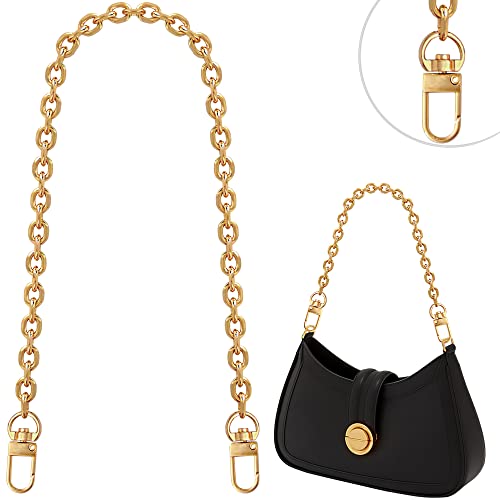 Chewarelly 1 Pcs Purse Chain Strap Cross Body Chain Strap Replacement Chain for Handbag Shoulder Bag Purse(15.7 Inches/40cm-O Chain 0.28 Inch, Gold)