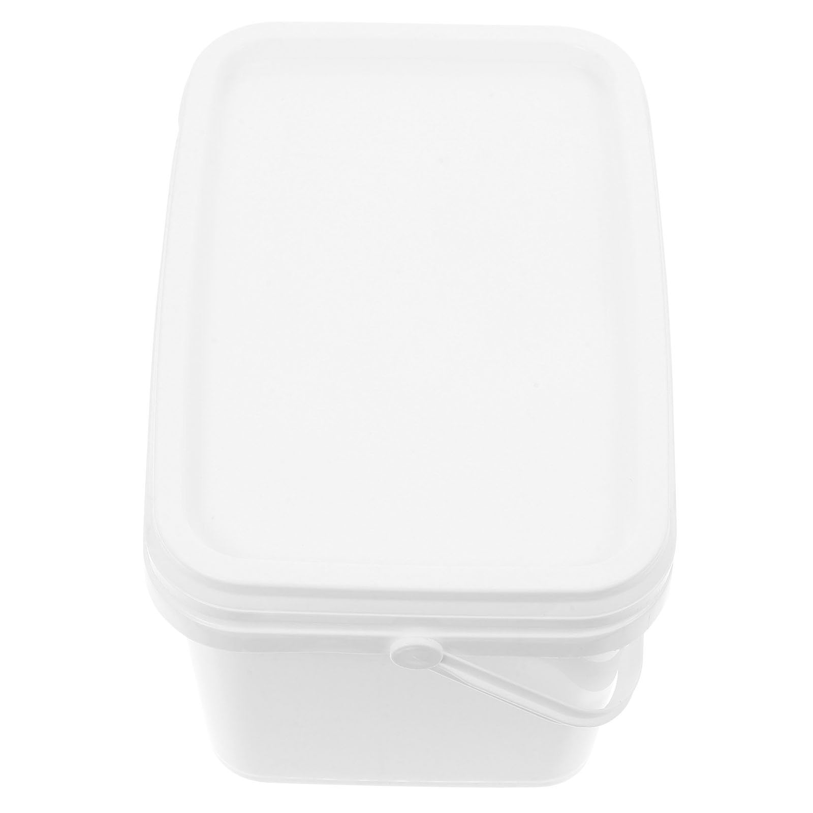 SHERCHPRY 3l White Rectangular Bucket with Lid and Handle Paint Storage Holder and Color Mixing Bucket Empty for Painting and DIY Projects