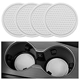 SINGARO Car Cup Coaster, 4PCS Universal Non-Slip Cup Holders Embedded in Ornaments Coaster, Car Interior Accessories, White