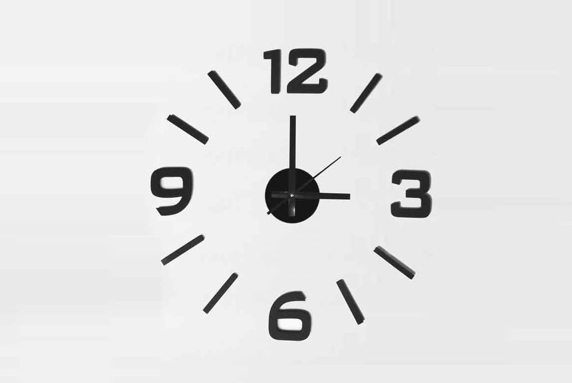 GicosClock Sticker Low Relief 50 cm Black Analog Silent Design Furniture