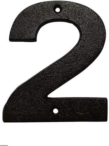 Cast Iron House & Door Numbers 0-9, A-E - Available in Black and Brown (2, Black) — image 1