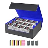 HG CHASING TRIBE デッキケース トレカケース PU レザー カード2400枚収納 大容量 スリーブ対応 トレーディングカードケース (黒、ブルー, 2400枚のカード収納)