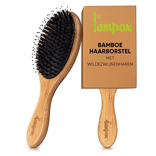 Bambu hårborste med vildsvinsborstar huvudmassage hårvård
