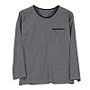 Foweknow Men's Thin Pyjamas Sleepwear Colour Block Crew Neck Long Sleeve Shirt Soft Comfortable Pullover Casual Versatile Loungwear Undershirt Casual Shirt Top, Dark grey, 4XL #2
