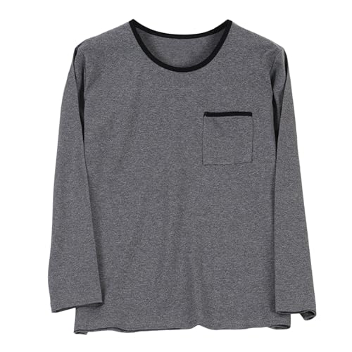 Tops de pijama para hombre estilo casual de manga larga para descanso