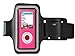 Running Exercise Arm Band for MP3 Player,Sport Jogging Leather Armband Case Cover Suitable for About 4 * 2 * 1inch MP3 Player Adjustable Gym Sports Armband with Reflective Border