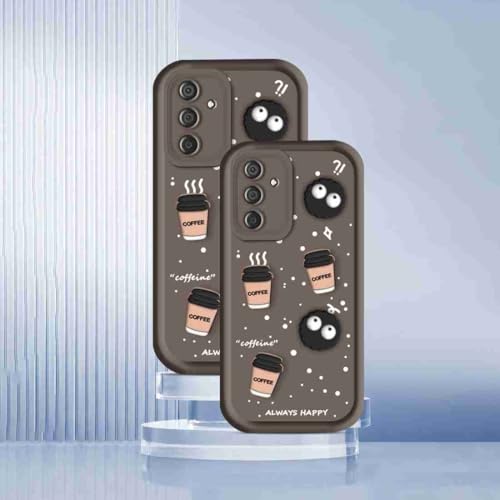 Image of Compatible for Samsung Galaxy A55 5G Cute Fun 3D Ball Cartoon Coffee Liquid Silicone Soft Case Phone Case Back Cover for Samsung Galaxy A55 5G (Brown)