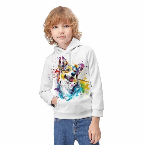 Chien capuche pull pour garçons et filles avec poche style chiot cool