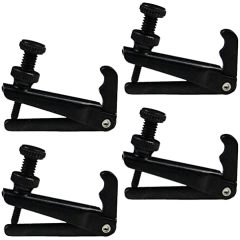 Vaguelly 4 Pieces Violin Fine Tuners Violin String Fine Tuning Tools 3/4-4/4 Violin String Adjuster Tools Black Cover