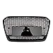 WWWFZS Kratka kratka grill czarna rama czarna siatka kratka przednia kratka wyścigi pasuje do Audi A5 2012 2013 2014 2015 2016 uaktualnienie logo Audi RS5 Galwanotechnika (kolor: Czarny)