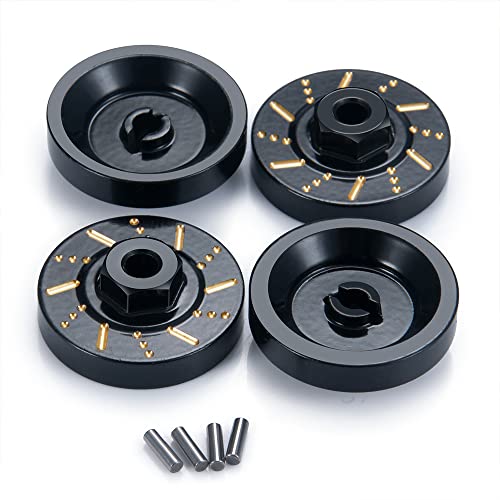 ZuoLan Lot de 4 adaptateurs hexagonaux en laiton robuste de 5 mm pour axial SCX24 AXI90081 AXI0001/AXI0002/AXI0005 1/2ème RC Crawler Accessoires de mise à niveau de voiture Cover