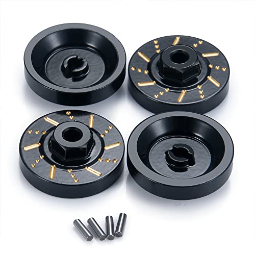 ZuoLan Lot de 4 adaptateurs hexagonaux en laiton robuste de 5 mm pour axial SCX24 AXI90081 AXI0001/AXI0002/AXI0005 1/2ème RC Crawler Accessoires de mise à niveau de voiture