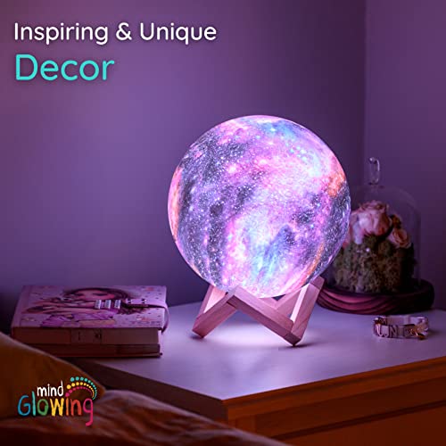 Mind-Glowing Galaxy Moon Lamp - Cool Space Night Light For Kids - Touch/Remote Control, 16 Colors, Stand - Teen Girls Trendy Stuff - Birthday Gifts Ideas For Any Year Old Teenage Girl (7.1 Inch) #TOP7
