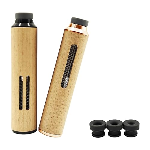 2pcs Handmade Wooden Portable Ashtray Outdoor Car Home Office Ashtray with 5.2mm 6.8mm 7.8mm Cigarette Holders (Black&Gold)