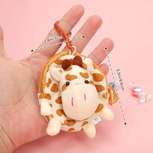 HiUnicorn 24-Pack Mini Stuffed Animals Coin Bags Keychains for Kids Class Reward Gift, Cute Small Plush Animal Toys Pouches for Kids Loot Bags Filler Birthday Party Favors 5