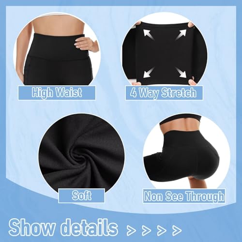 HIGHDAYS 5 Pack Biker Shorts with Pockets for Women - 5"/8" High Waist Spandex Workout Yoga Running Athletic4