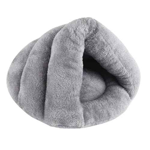 Ioensy - Cama con forma de zapatilla para perro, cojín cálido, cama para gatos, lavable, nido cálido de invierno, casa para gatito, gatito de interior, gris claro 45 x 35 cm