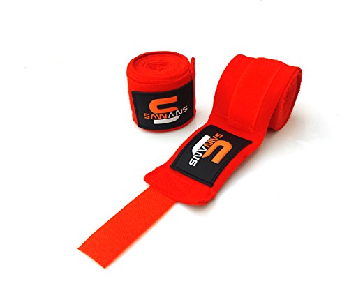 Power Hand Wraps Guantes internos Vendajes MMA Boxeo Muay Thai Mexican Stretch 3,5 metros (rojo) Cover