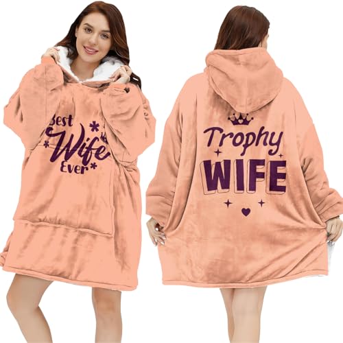 Warmstorey Best Wife Ever Hoodie Blanket Wife Mothers Day Ideas Gift from Husband Im Not Spoiled My Husband Loves Me Gifts for Wife For Birthday Anniversary Wifey Present Wifey Gift