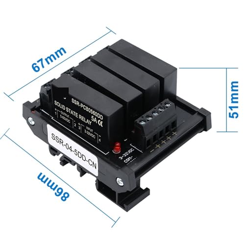 Relais statique 4 canaux DC DC 5A module SSR rail DIN - 5