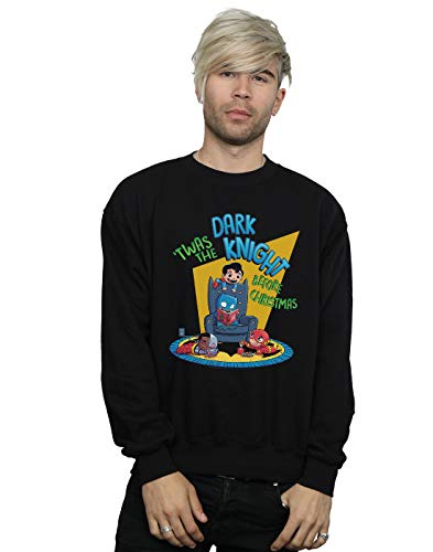 Image of Absolute Cult DC Comics Men's Super Friends Dark Knight Before Christmas Sweatshirt Black XXX-Large