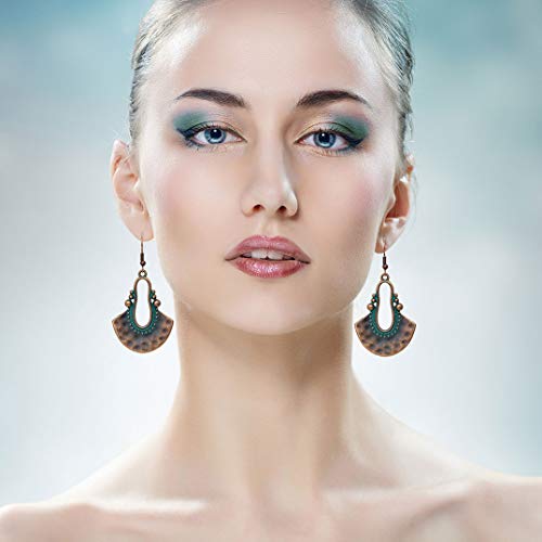 21 Pairs Boho Drop Dangle Earrings For Women Girls Colorful Tassel Hoop Vintage Statement Earrings Lightweight Bohemian National Teardrop Hollow Leaf Wooden Beaded Hippie Jewelry Cute Earrings Set #TOP3