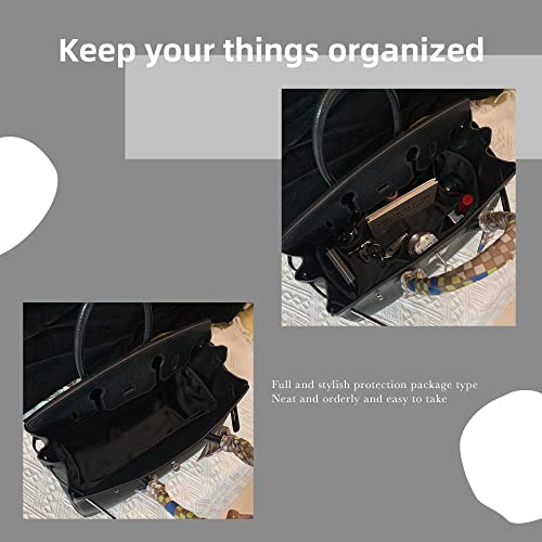 Dgaz Purse Organizer Silky Smooth,Silk,Luxury Handbag Tote In Bag Shapers, Women- Fits Birkin25/30/35/40 Bags (Black, Bk25) #TOP7