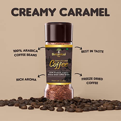 Image of Botanical sage- Creamy Caramel instant coffee | 100% Arabica freeze dried | Flavored coffee | 100g