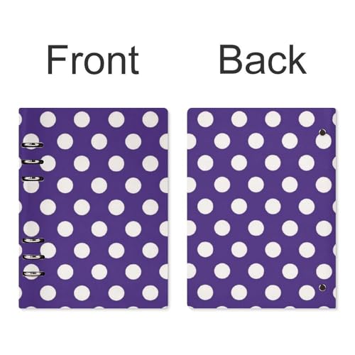 Carnet de notes A5 rechargeable écriture école affaires cuir violet à pois - 3