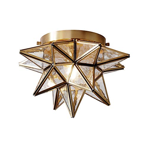 Plafonnier Moravian Star suspendu luminaire rétro E27 verre martelé pour cuisine