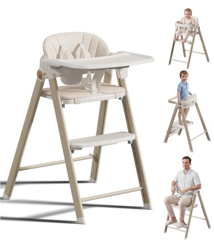 Foldable Baby High Chair to Toddler Tower, Kids Step Stool, Toddler Chair