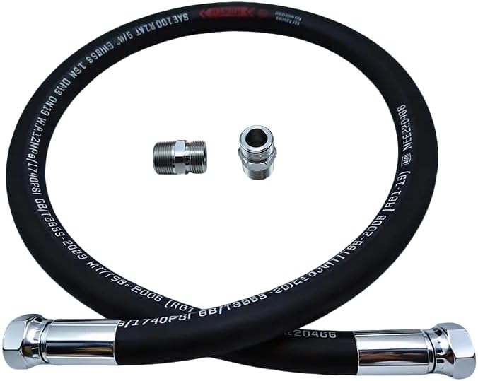 Industrial Grade Compressor Jumper Hose 1" NPT Male x 36" Length,Rubber Air Hose with Both Sides 360°Swivel Fittings,1159 PSI & 320°F High Temp & Pressure Resistance for Compressed Air Systems