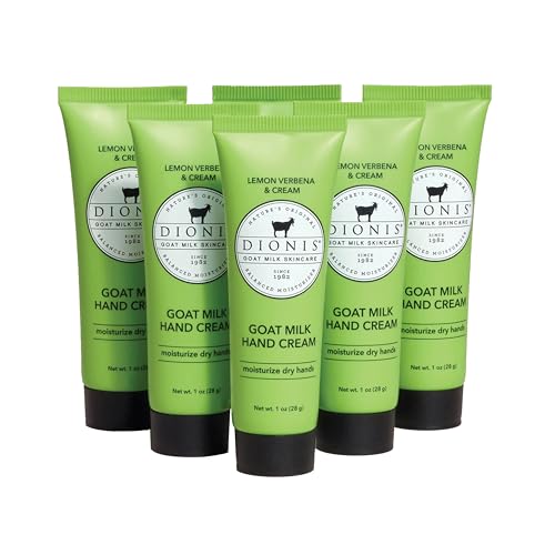 Dionis Goat Milk Hand Cream, Lemon Verbena & Cream, 1 oz, 6 Pack