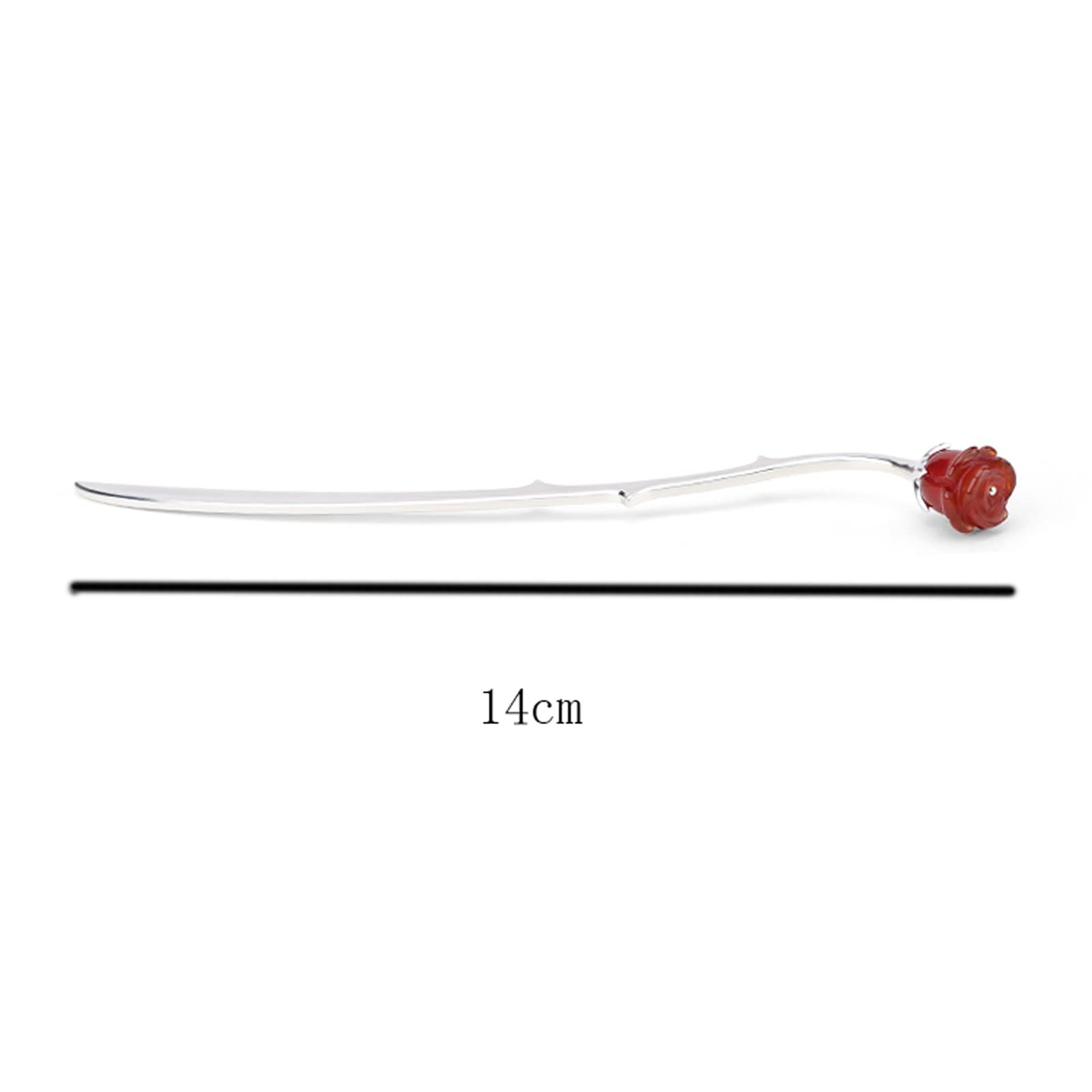 Lesezeichen Sterlingsilber-Rosen-Blumen Lesezeichen Red Agate zu senden Freundin Geburtstag Lesezeichen für Männer Frauen