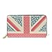 Produktbild GIGIJY Portemonnaie, Vintage-Stil, britische Flagge, mehrere Kreditkartenfächer, Tasche für Frauen, echtes Leder, mit Reißverschluss