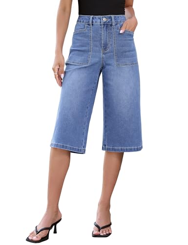 luvamia High Waisted Medium Blue Jeans for Women Trendy Denim